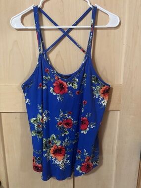 Blue floral tank